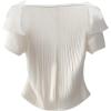 image:imageGORGLITTER Womens Off The Shoulder Pearl Beaded Tops Short Sleeve Knit Blouses Dressy Casual Going Out Outfits 2025White