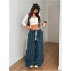 image:imageGORGLITTER Womens Plaid Checkered Wide Leg Pants Gingham Drawstring Elastic Waist Pajama Lounge Trousers with PocketsGreen
