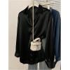 image:imageGORGLITTER Womens Plus Size Blouses Tops Satin Casual Dressy Silk Long Sleeve Button Down Shirts Business Office ShirtBlack