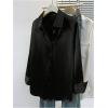 image:imageGORGLITTER Womens Plus Size Blouses Tops Satin Casual Dressy Silk Long Sleeve Button Down Shirts Business Office ShirtBlack
