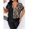 image:imageGORGLITTER Womens Plus Size Summer Tops Sequin Party Going Out Outfits Leopard Short Sleeve Tunic Concert Tops BlouseBlack