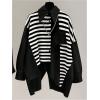 image:imageGORGLITTER Womens Plus Size Tops Casual Button Down Shirts Striped Asymmetrical Long Sleeve Button Up Blouse TopsBlack