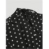 image:imageGORGLITTER Womens Plus Size Tops Peplum Polka Dots Babydoll Cinched Tops Long Sleeve Boat Neck Shirts Going Out OutfitsBlack and White