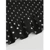 image:imageGORGLITTER Womens Plus Size Tops Peplum Polka Dots Babydoll Cinched Tops Long Sleeve Boat Neck Shirts Going Out OutfitsBlack and White