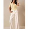 image:imageGORGLITTER Womens Short Sleeve Button Up Cardigan V Neck Scallop Trim Knitted SweaterYellow
