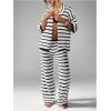 image:imageGORGLITTER Womens Short Sleeve Striped Cardigan Button Up Fall Lightweight Cardigan Sweaters TopsBlack and White