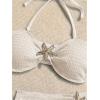 image:imageGORGLITTER Womens Strapless Bandeau Swimsuits High Waisted Bandeau Bikini Sets Beach Sarong Coverup Skirts Bathing SuitsBeige