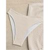 image:imageGORGLITTER Womens Strapless Bandeau Swimsuits High Waisted Bandeau Bikini Sets Beach Sarong Coverup Skirts Bathing SuitsBeige