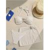 image:imageGORGLITTER Womens Strapless Bandeau Swimsuits High Waisted Bandeau Bikini Sets Beach Sarong Coverup Skirts Bathing SuitsBeige