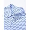 image:imageGORGLITTER Womens Striped Button Up Tops Balloon Long Sleeve Collared Shirt Fall Fashion Blouse TopBlue