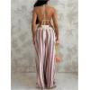 image:imageGORGLITTER Womens Striped Linen Pants Summer Casual Boho Bow Elastic Low Waist Drawstring Wide Leg Pants DressyMulticolor