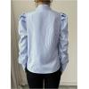 image:imageGORGLITTER Womens Striped Long Sleeve Shirt Blouse Trendy Business Casual Teacher Fall Work Bow Tie Neck Blouse TopsBlue