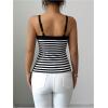 image:imageGORGLITTER Womens Striped Tank Top Square Neck Sleeveless Button Front Blouses Business Dressy OutfitsBlack and White