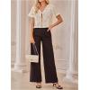 image:imageGORGLITTER Womens Tie Front Mesh Summer Tops Floral Embroidered Short Sleeve V Neck Beach Blouses Shirt 2025Apricot