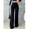 image:imageGORGLITTER Womens Wide Leg Dress Pants Slacks Dressy Casual Work High Waisted Straight Leg Office PantsBlack