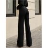 image:imageGORGLITTER Womens Wide Leg Dress Pants Slacks Dressy Casual Work High Waisted Straight Leg Office PantsBlack