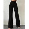 image:imageGORGLITTER Womens Wide Leg Dress Pants Slacks Dressy Casual Work High Waisted Straight Leg Office PantsBlack