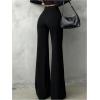 image:imageGORGLITTER Womens Wide Leg Dress Pants Slacks Dressy Casual Work High Waisted Straight Leg Office PantsBlack Dark
