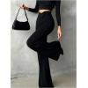 image:imageGORGLITTER Womens Wide Leg Dress Pants Slacks Dressy Casual Work High Waisted Straight Leg Office PantsBlack Dark