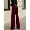 image:imageGORGLITTER Womens Wide Leg Dress Pants Slacks Dressy Casual Work High Waisted Straight Leg Office PantsBurgundy