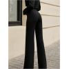 image:imageGORGLITTER Womens Wide Leg Dress Pants Slacks Dressy Casual Work High Waisted Straight Leg Office PantsTall Black