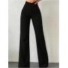 image:imageGORGLITTER Womens Wide Leg Dress Pants Slacks Dressy Casual Work High Waisted Straight Leg Office PantsTall Black
