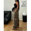 image:imageGORGLITTER Womens Wide Leg Sweatpants Y2k Graphic Camo Low Waisted Baggy Sweat Pants Streetwear Track PantsBrown