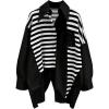 image:imageGORGLITTER Womens Plus Size Tops Casual Button Down Shirts Striped Asymmetrical Long Sleeve Button Up Blouse TopsBlack