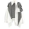 image:imageGORGLITTER Womens Plus Size Tops Casual Button Down Shirts Striped Asymmetrical Long Sleeve Button Up Blouse TopsBlack and White