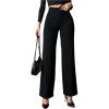 image:imageGORGLITTER Womens Wide Leg Dress Pants Slacks Dressy Casual Work High Waisted Straight Leg Office PantsTall Black