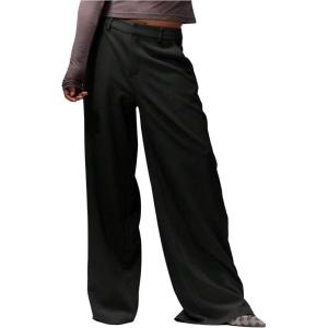 image:imageGORGLITTER Womens Dressy Low Rise Slacks Trousers Dress Pants Casual Wide Leg Work Trendy Travel Pants BusinessBlack