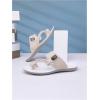 image:imageGORGLITTER Mens Leather Sandals Slide Beach Outdoor Round Flip Flops Slip On SlippersBeige