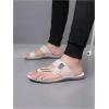 image:imageGORGLITTER Mens Leather Sandals Slide Beach Outdoor Round Flip Flops Slip On SlippersBeige