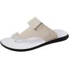 image:imageGORGLITTER Mens Leather Sandals Slide Beach Outdoor Round Flip Flops Slip On SlippersWhite