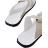 image:imageGORGLITTER Mens Leather Sandals Slide Beach Outdoor Round Flip Flops Slip On SlippersWhite