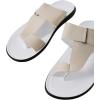 image:imageGORGLITTER Mens Leather Sandals Slide Beach Outdoor Round Flip Flops Slip On SlippersWhite