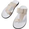 image:imageGORGLITTER Mens Leather Sandals Slide Beach Outdoor Round Flip Flops Slip On SlippersWhite