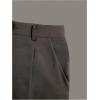 image:imageGORGLITTER Womens High Waisted Dress Pants Dressy Casual Work Wide Leg Pleated Pants Trousers Slacks with PocketsBrown