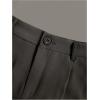 image:imageGORGLITTER Womens High Waisted Dress Pants Dressy Casual Work Wide Leg Pleated Pants Trousers Slacks with PocketsBrown