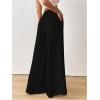 image:imageGORGLITTER Womens Pleated Button Front Dress Pants High Waist Wide Leg Bell Bottom TrousersBlack