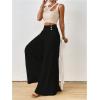 image:imageGORGLITTER Womens Pleated Button Front Dress Pants High Waist Wide Leg Bell Bottom TrousersBlack