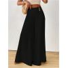 image:imageGORGLITTER Womens Pleated Button Front Dress Pants High Waist Wide Leg Bell Bottom TrousersBlack