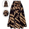 image:imageGORGLITTER Womens Bow Midi Skirt Y2K Color Block Tie Belted High Waist A Line Flowy Skirts Casual DressyBrown
