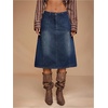 image:imageGORGLITTER Womens Denim Midi Long Skirt Y2k Casual Trendy Jean High Waisted Bodycon Pencil Skirts Western Rodeo OutfitsBlue