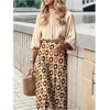 image:imageGORGLITTER Womens Graphic Long Maxi Skirts Colorful Dressy Business Causal High Waisted Ruffle Old Money SkirtYellow
