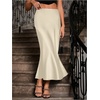 image:imageGORGLITTER Womens Long Silk Satin Maxi Skirts Going Out Outfits High Waisted Flowy A Line Silk Brunch Elegant FestivalBeige