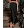 image:imageGORGLITTER Womens Long Silk Satin Maxi Skirts Going Out Outfits High Waisted Flowy A Line Silk Brunch Elegant FestivalBlack