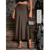 image:imageGORGLITTER Womens Long Silk Satin Maxi Skirts Going Out Outfits High Waisted Flowy A Line Silk Brunch Elegant FestivalCoffee Brown