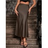 image:imageGORGLITTER Womens Long Silk Satin Maxi Skirts Going Out Outfits High Waisted Flowy A Line Silk Brunch Elegant FestivalCoffee Brown