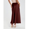 image:imageGORGLITTER Womens Long Silk Satin Maxi Skirts Going Out Outfits High Waisted Flowy A Line Silk Brunch Elegant FestivalMaroon